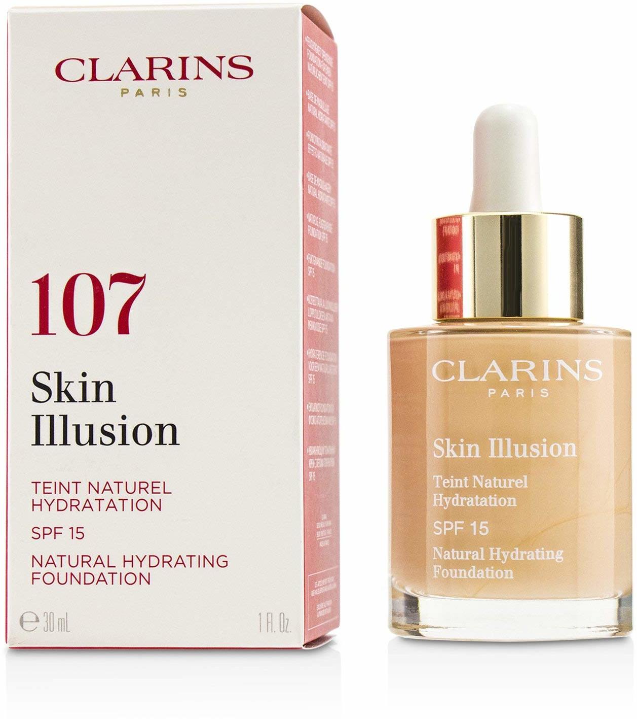 fiktion gammel Dem Clarins Skin Illusion Fluid Foundation Nr. 107 Beige 30 ml in duty-free at  airport Boryspil
