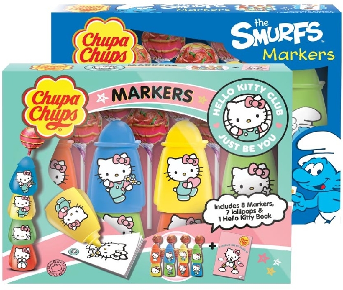 Chupa Chups Markers (Hello Kitty&Smurfs) 84g