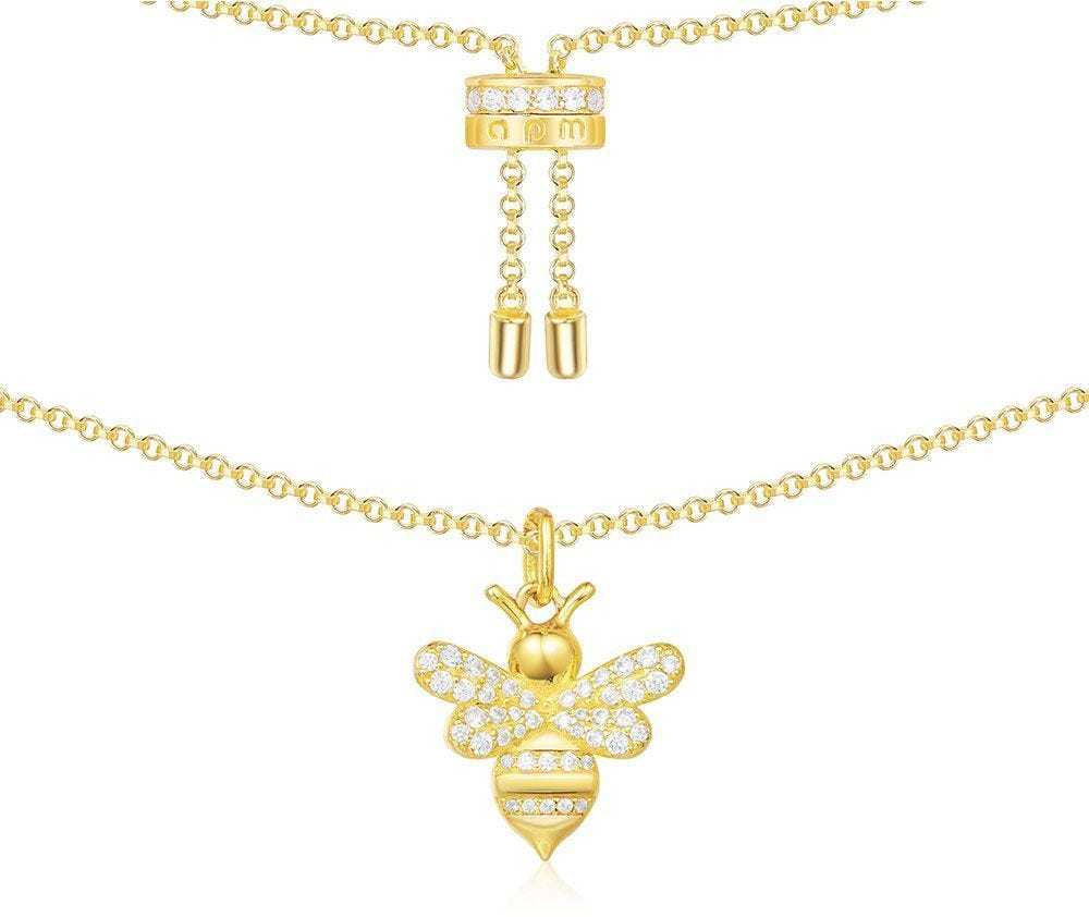 APM Monaco Bumble Bee Adjustable Necklace - Yellow Silver APM Monaco Bumble Bee Adjustable Necklace - Yellow Silver