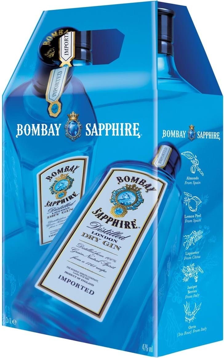 Bombay Sapphire Gin 47% 2x1L Twinpack Bombay Sapphire Gin 47% 2x1L Twinpack