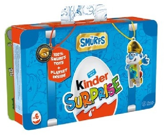 Kinder Surprise Smurfs in the luggage-shaped case with toys 120g