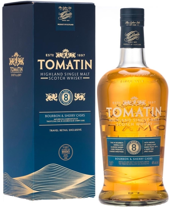 Tomatin Highland Single Malt Scotch Whisky 8y 40% 1L gift pack