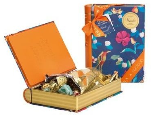 Venchi Maxibook Metal Tin with Assorted Chocolates 107238 200g