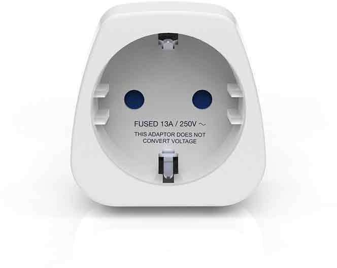 Travel Blue Europe (2 Pin) to UK Travel Adaptor - Earthed TB-896 Travel Blue Europe (2 Pin) to UK Travel Adaptor - Earthed TB-896