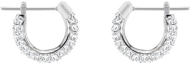 Swarovski Stone Pierced Earrings, Small, White, Rhodium Plating Swarovski Stone Pierced Earrings, Small, White, Rhodium Plating