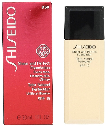 Shiseido Sheer and Perfect Foundation B60 Natural Deep Beige 30ml