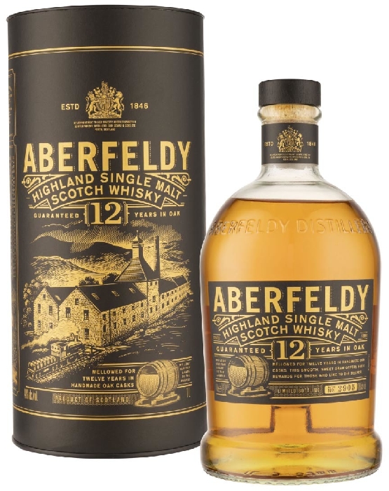 Aberfeldy Highland Single Malt Scotch Whisky 12y 40% 1L gift pack