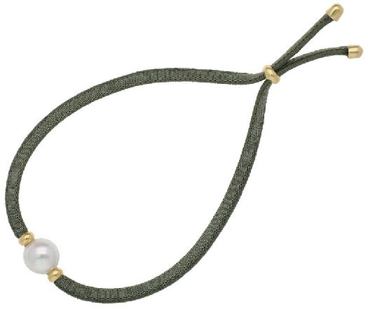 Majorica Sifnos 16716.01.1.B20.000.1 bracelet with 8 mm white pearl olive green bracelet