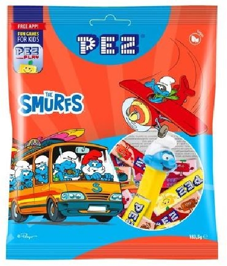 PEZ Smurfs Maxibag Bonbons with Fruit Flavour 1018206 T 183g