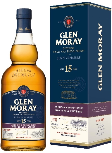 Glen Moray 15yo Speyside Single Malt Scotch Whisky 48% giftpack 1L