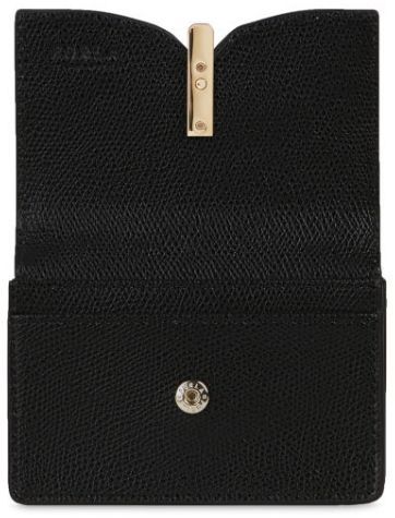 Furla Ribbon S Business Card Case, Nero-Talco-Fuoco-Burgundy, 1059025 Furla Ribbon S Business Card Case, Nero-Talco-Fuoco-Burgundy, 1059025