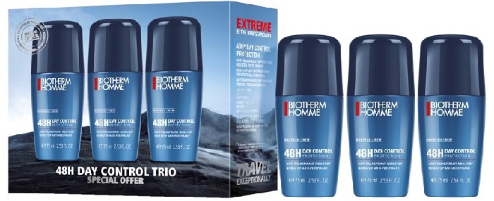 Biotherm Homme Day Control Deodorant Roll-on Trio Set 3x75ml