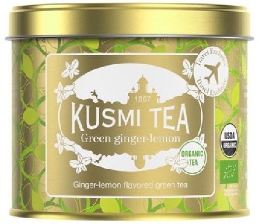 Kusmi Tea Organic Green Ginger Lemon metal tin 100g