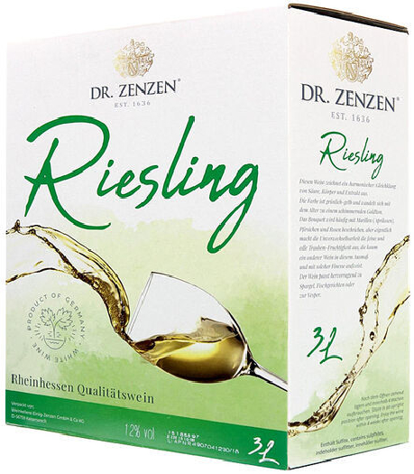 Dr. Zenzen Riesling, wine, semi-dry, white, 12% BIB 3L