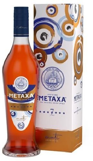 Metaxa 7* Mati Le Greek Brandy 40% 1L gift pack