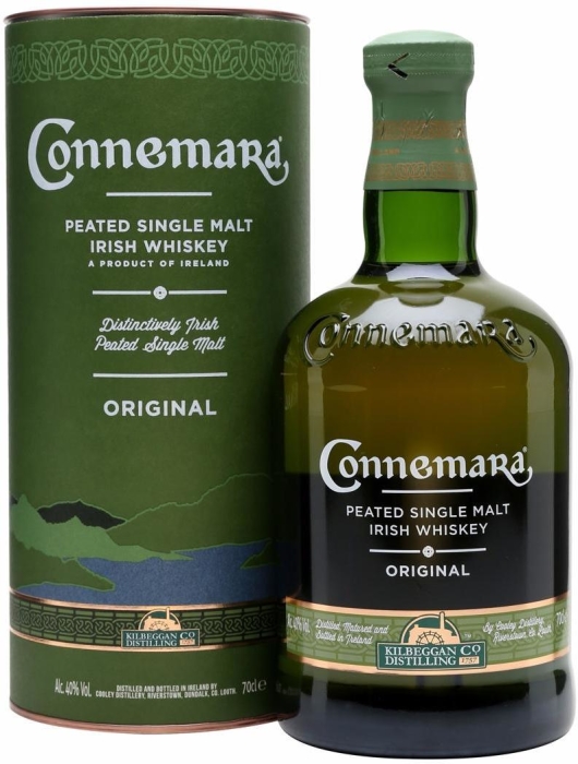 Connemara Peated Single Malt Irish Whiskey 40% 0.7L gift pack