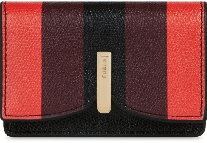 Furla Ribbon S Business Card Case, Nero-Talco-Fuoco-Burgundy, 1059025